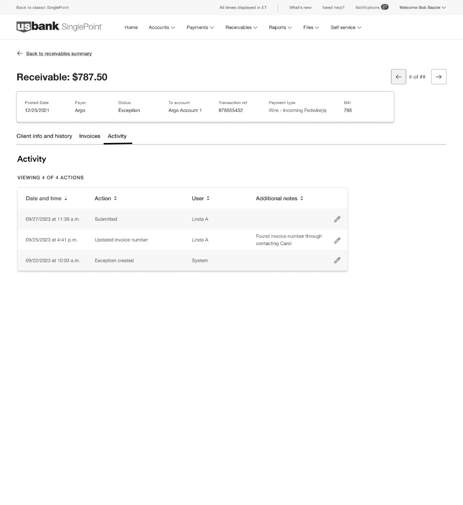 Lofi — Activity tab with full audit history