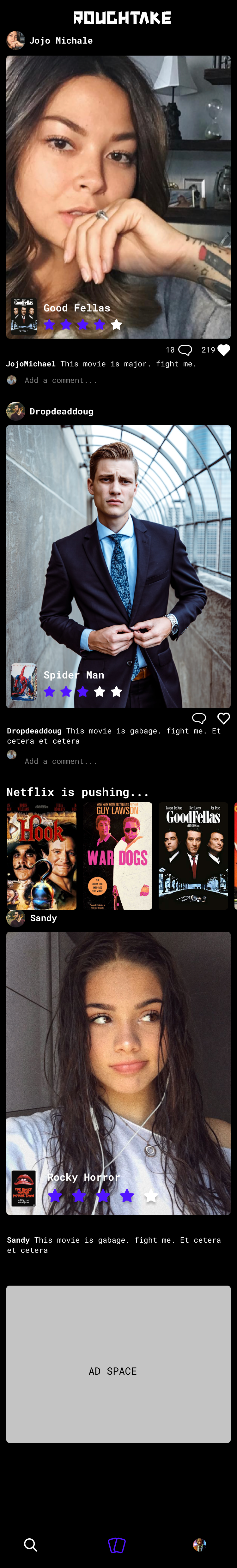 Roughtake — reviewer feed